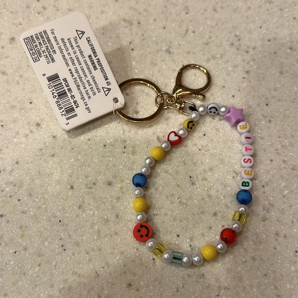 Colorful Spring inspired Beaded Keychain - Picture 2 of 2